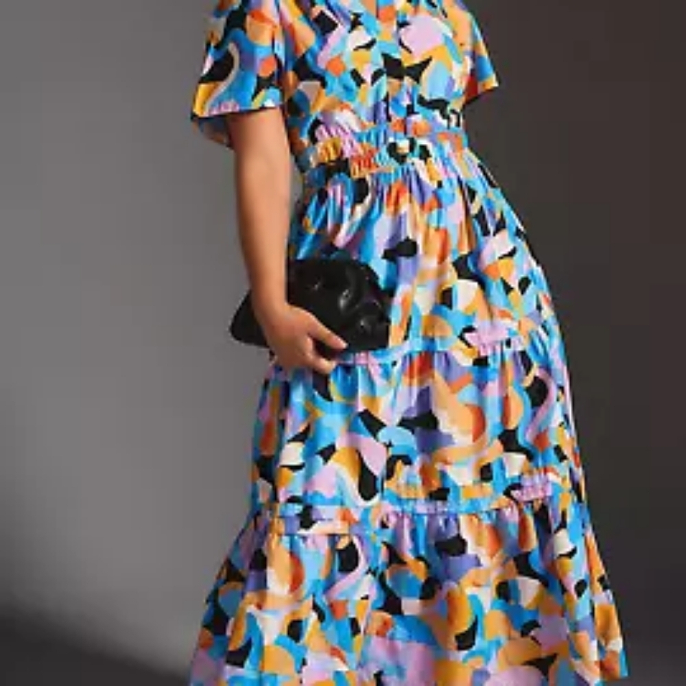 Anthropologie Somerset Maxi Dress - Orange Motif - Picture 3 of 6